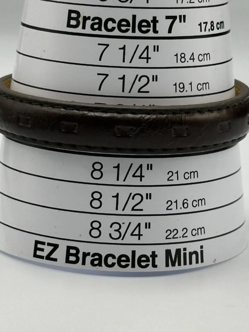 3/$30 Men Brown Leather Bracelet Stitched Stainless Steel Snap Clasp 8.25